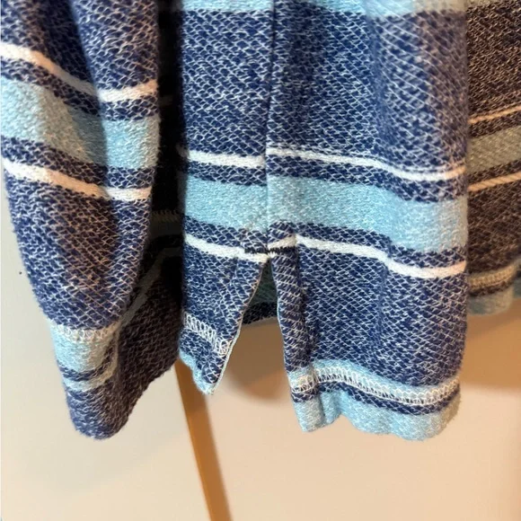 Tommy Bahama Blue and White Striped Baja Cotton Hoodie - Picture 7 of 11
